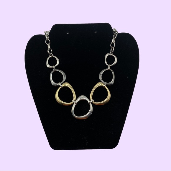 Mixed Metals Large Links Chain Necklace - Picture 4 of 6